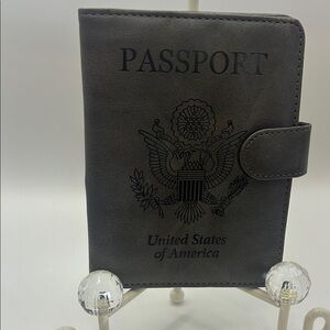 Gray United States of America Passport Cover Travel Organizer Wallet